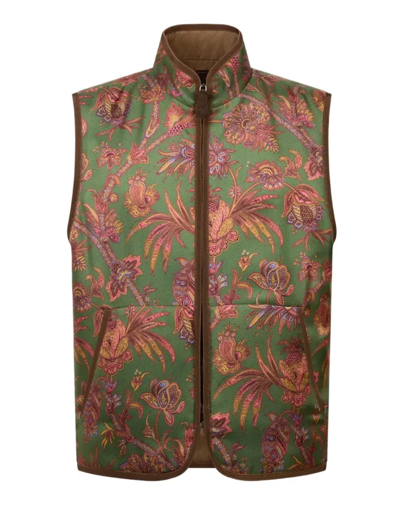 Etro reversible silk and wool waistcoat - Grün Grün