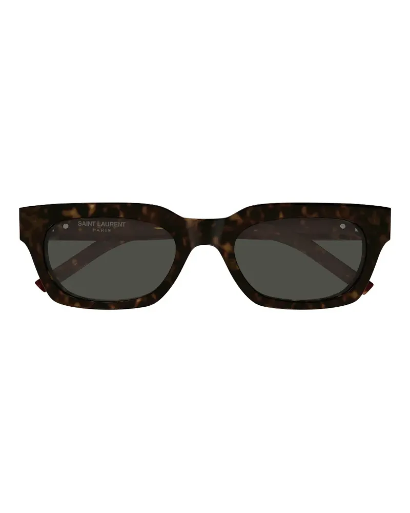 Saint Laurent Eckige Sonnenbrille in Schildpattoptik - Braun Braun