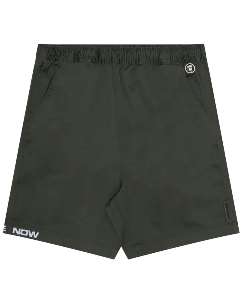 BAPE Bestickte Shorts mit elastischem Bund - Grün Grün