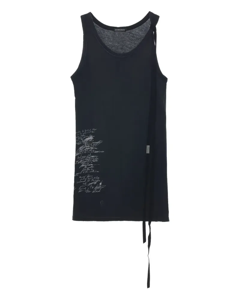 Ann Demeulemeester Tanktop mit grafischem Print - Schwarz Schwarz