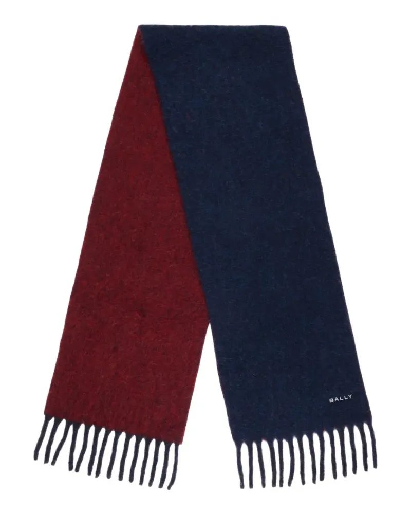 Bally Zweifarbiger Schal mit Logo-Stickerei - Blau Blau
