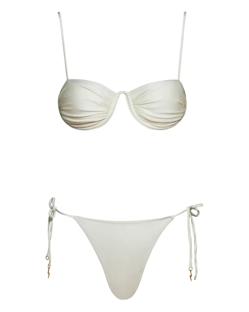 Noire Swimwear Moonwiere Satin-Bikini - Weiß Weiß