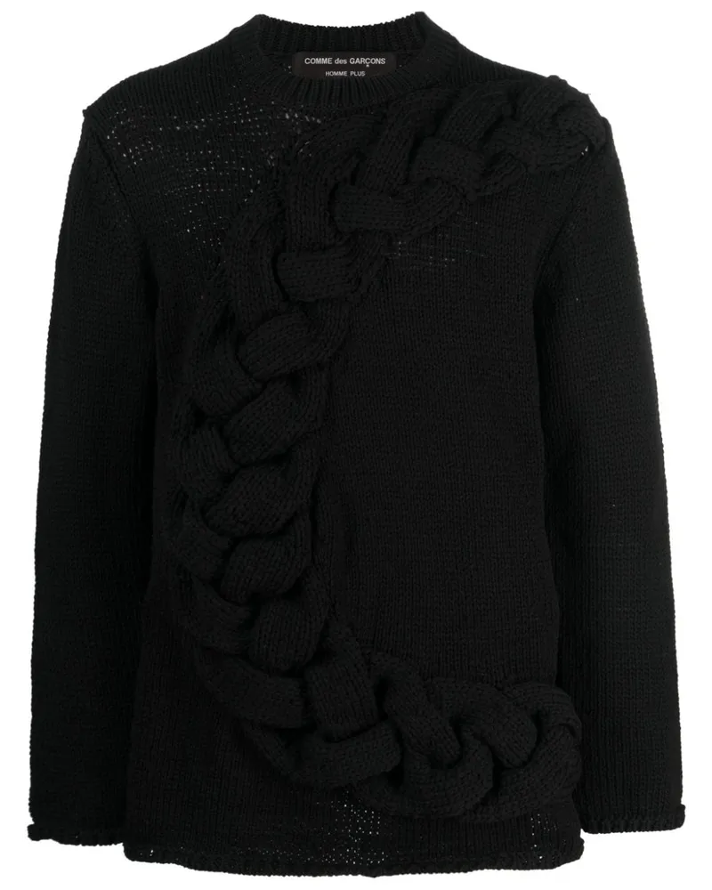 Comme des Garçons Pullover mit Zopfmuster - Schwarz Schwarz