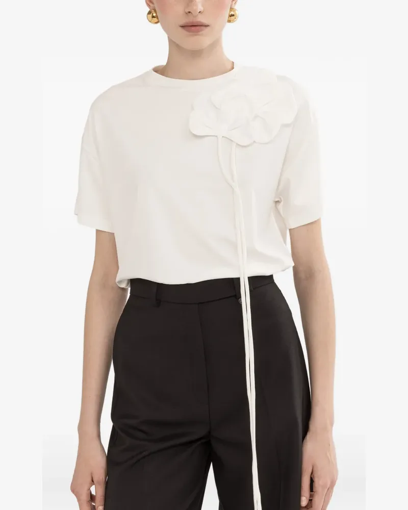 NISSA floral-appliqué T-shirt - Schwarz Schwarz