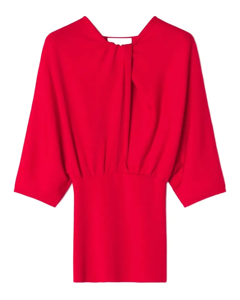 Lanvin Drapierter Pullover mit Dreiviertelärmeln - Rot Rot
