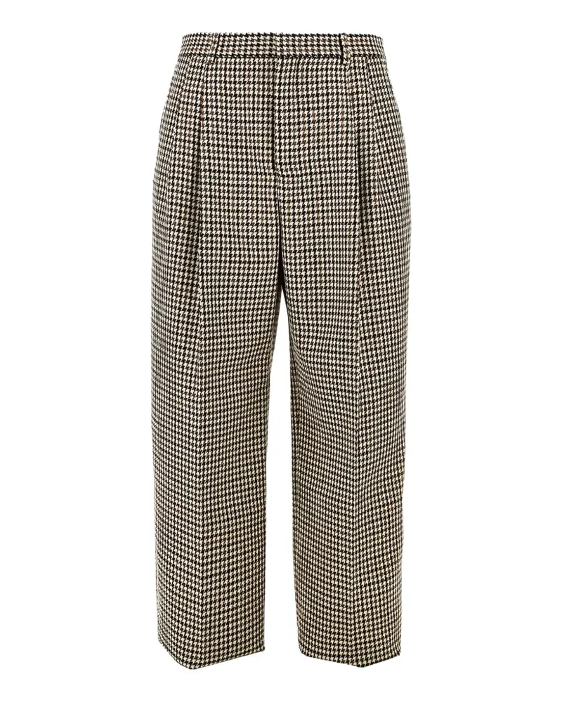 Emporio Armani houndstooth-pattern pleated trousers - Nude Nude