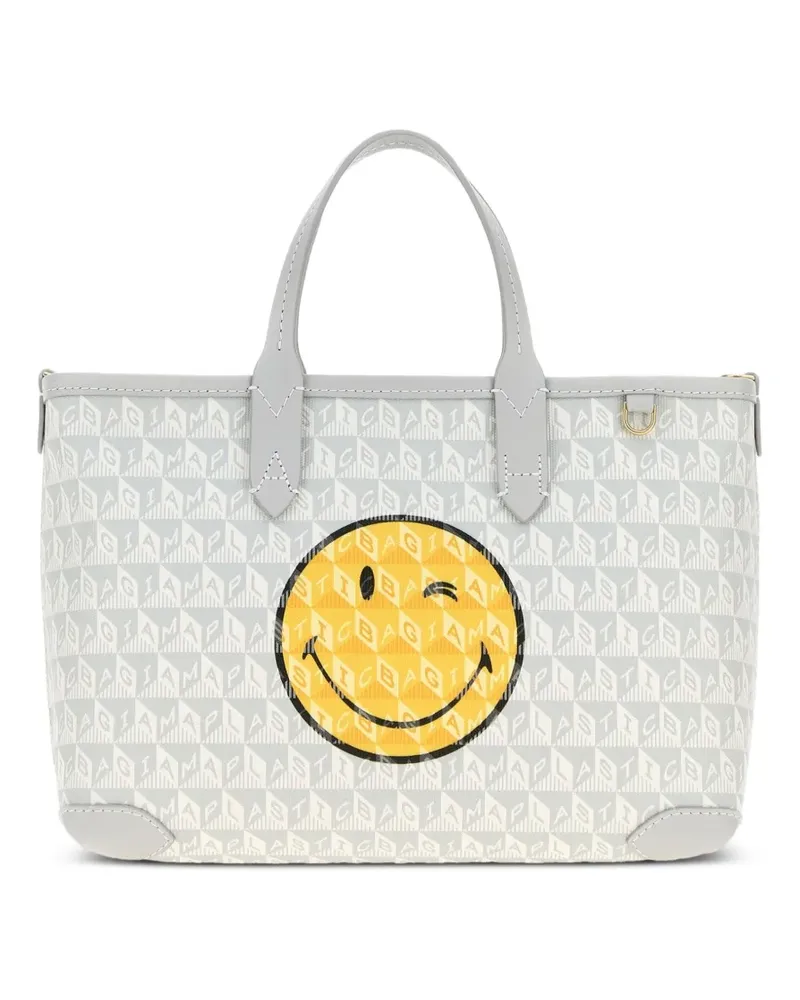 Anya Hindmarch Tote Bag mit Smiley-Print - Grau Grau
