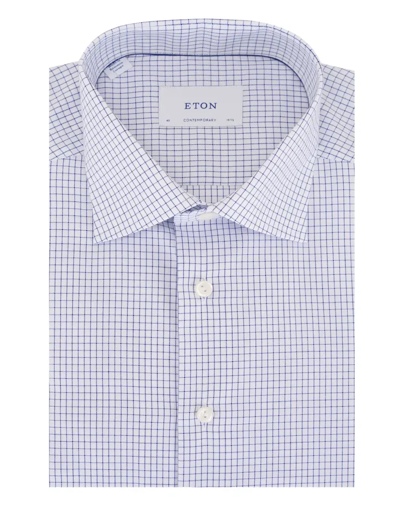 Eton Hemd mit Karomuster - Blau Blau