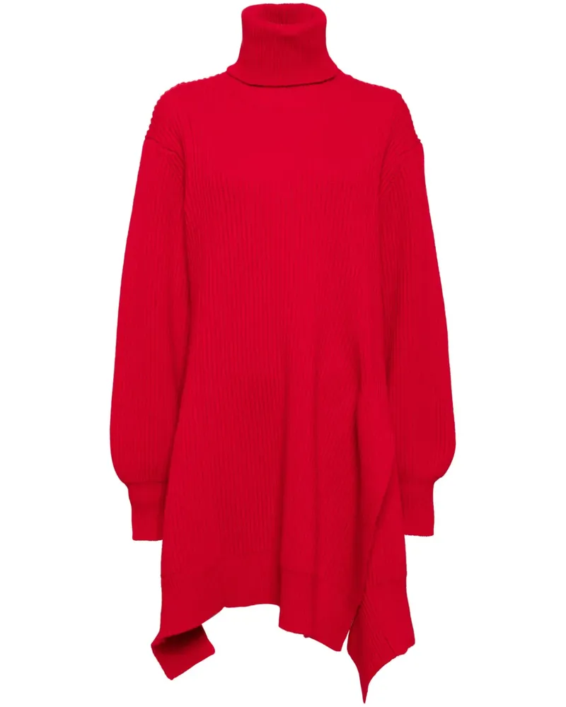 Yohji Yamamoto Asymmetrischer Rollkragenpullover - Rot Rot