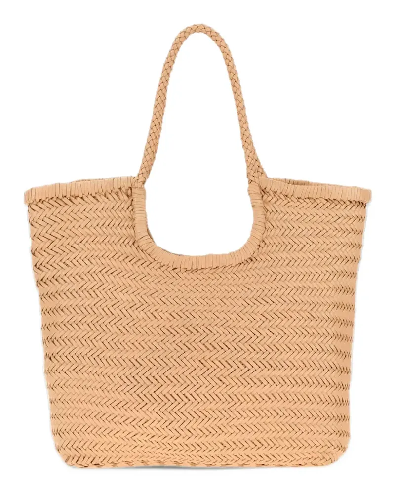 Dragon Diffusion NS Diagonal Triple Jump woven leather tote bag - Nude Nude