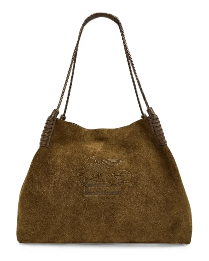 Etro large Libra braided tote bag - Braun Braun