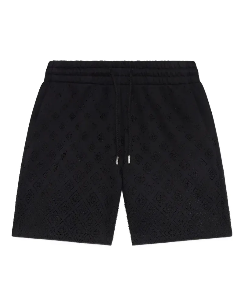 Casablanca Paris Shorts mit Kristall-Monogramm - Schwarz Schwarz