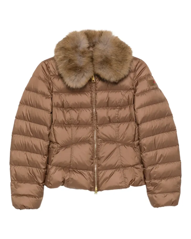 Peuterey faux-fur collar quilted jacket - Braun Braun