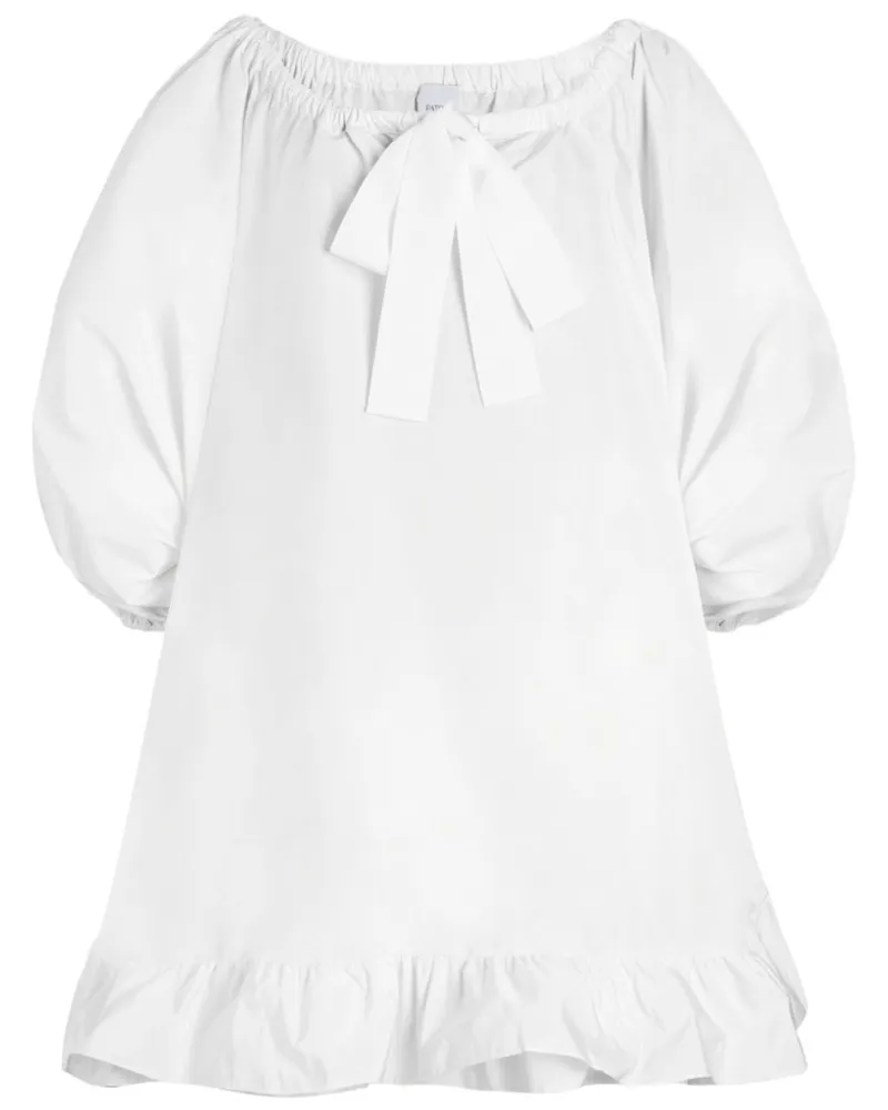 Patou Midikleid mit Rüschensaum - Weiß Weiß