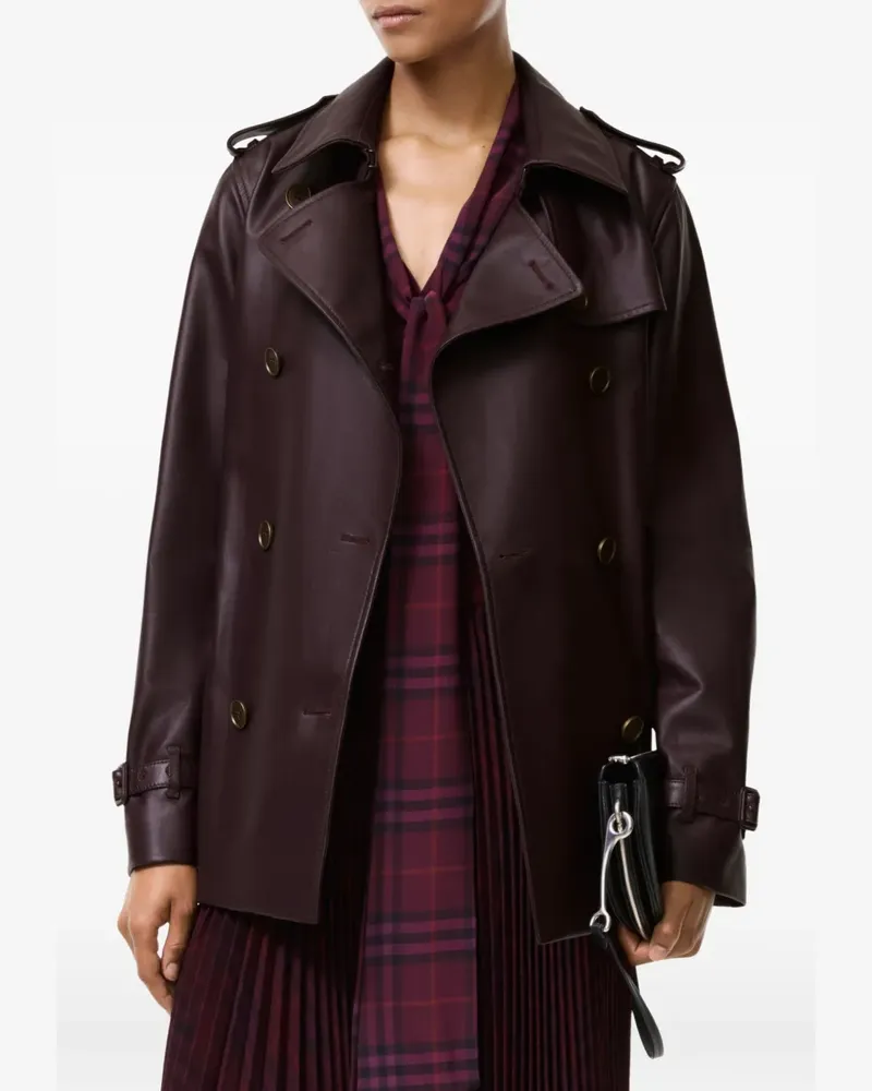 Burberry leather Kensington trench jacket - Violett Violett