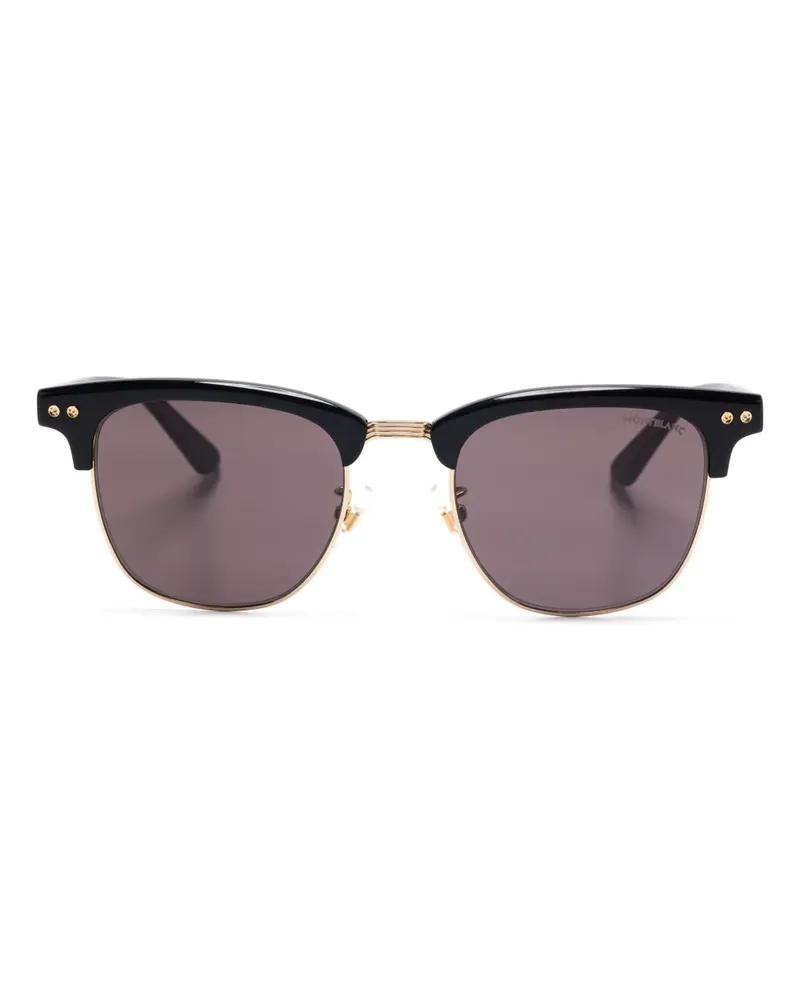 Montblanc Sonnenbrille mit eckigem Gestell - Schwarz Schwarz
