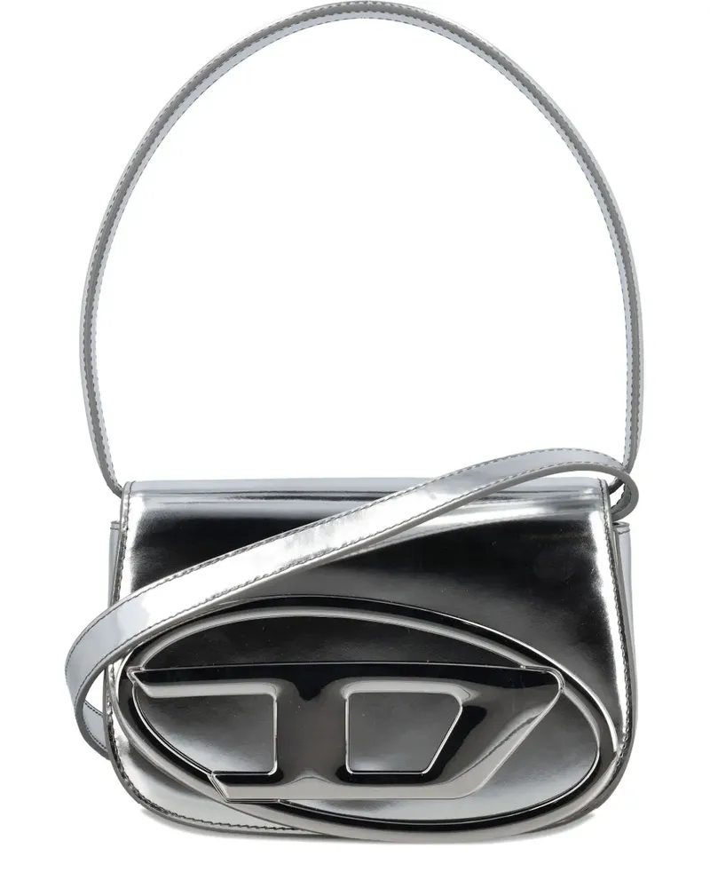 Diesel logo-plaque tote bag - Silber Silber