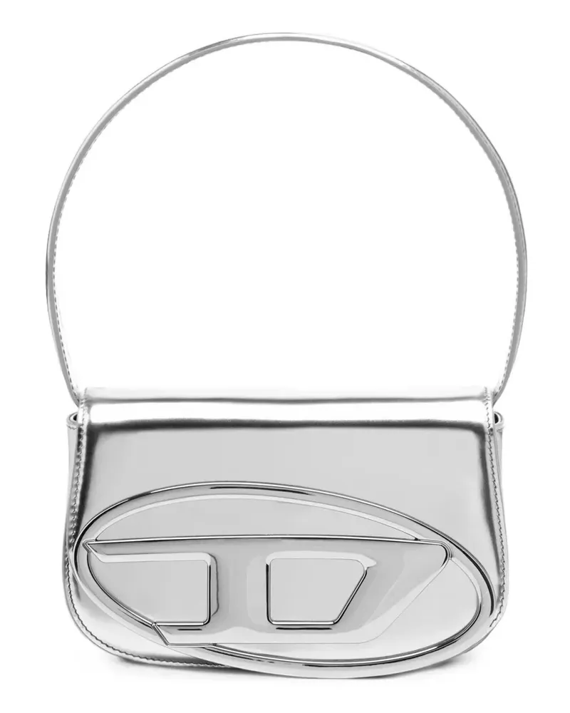 Diesel 1DR Tote Bag mit Logo-Schild - Silber Silber