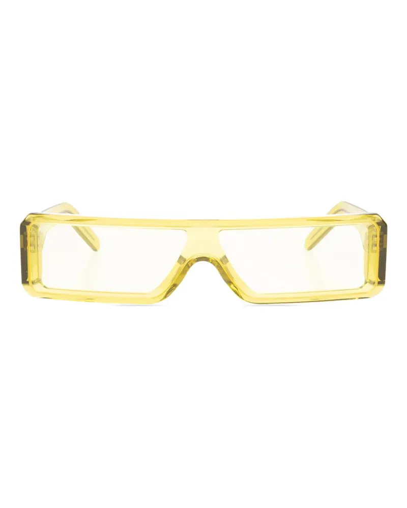 Rick Owens Sonnenbrille mit eckigem Gestell - Gelb Gelb