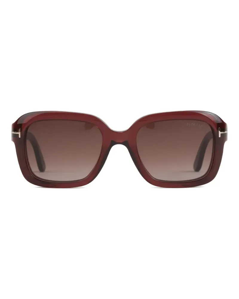 Tom Ford Sonnenbrille mit eckigem Gestell - Rot Rot