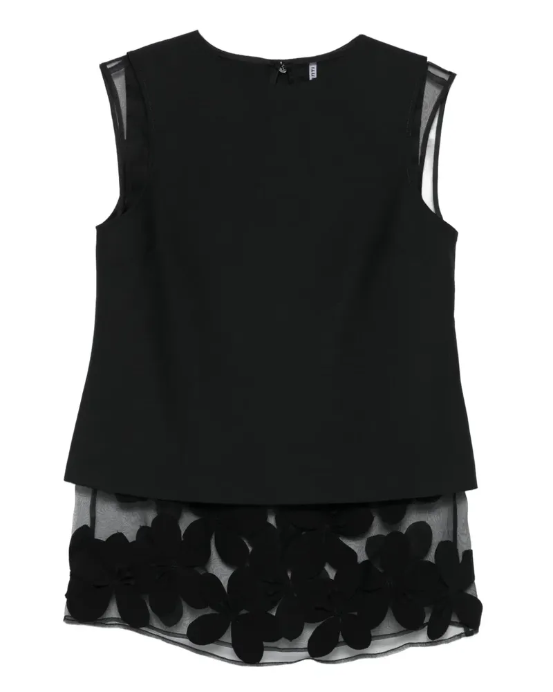 Liviana Conti Blusentop mit Blumenapplikation - Schwarz Schwarz