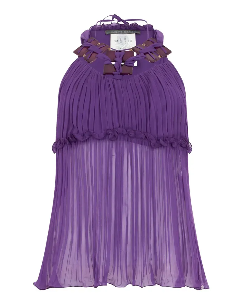 Alberta Ferretti Bluse mit Falten - Violett Violett