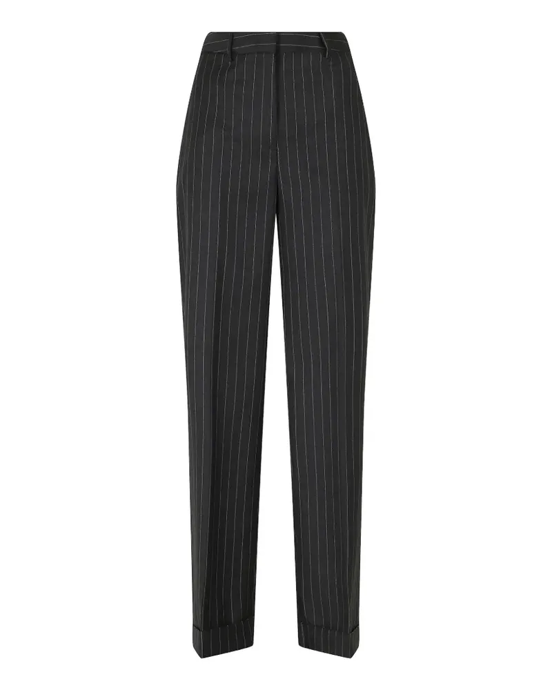 Semicouture Lola pinstripe-pattern turn-up trousers - Grau Grau
