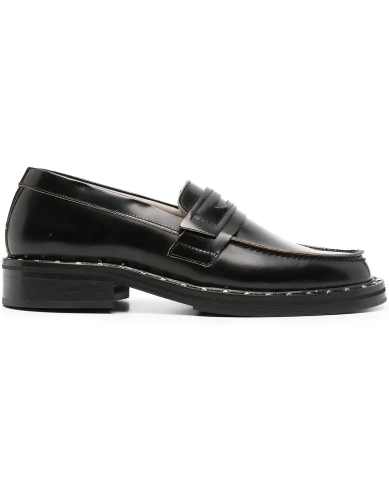 AllSaints Dalias Penny-Loafer mit Nietendetail Schwarz