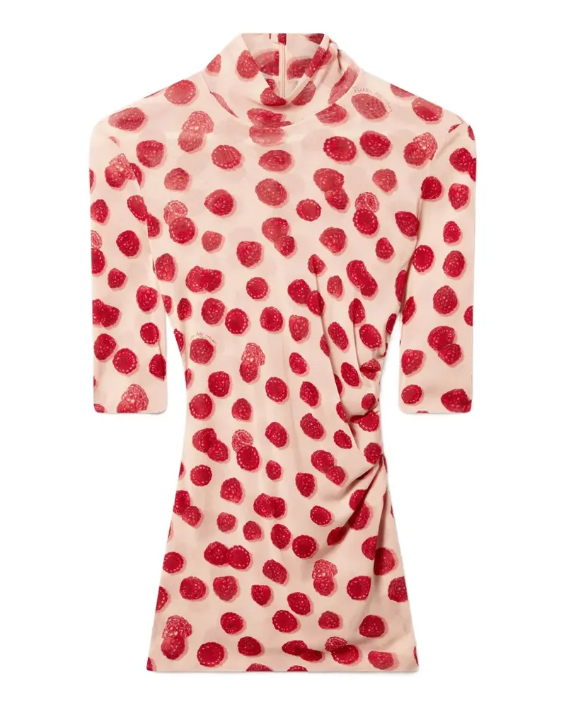 Stella McCartney raspberry-print ruched top - Rosa Rosa