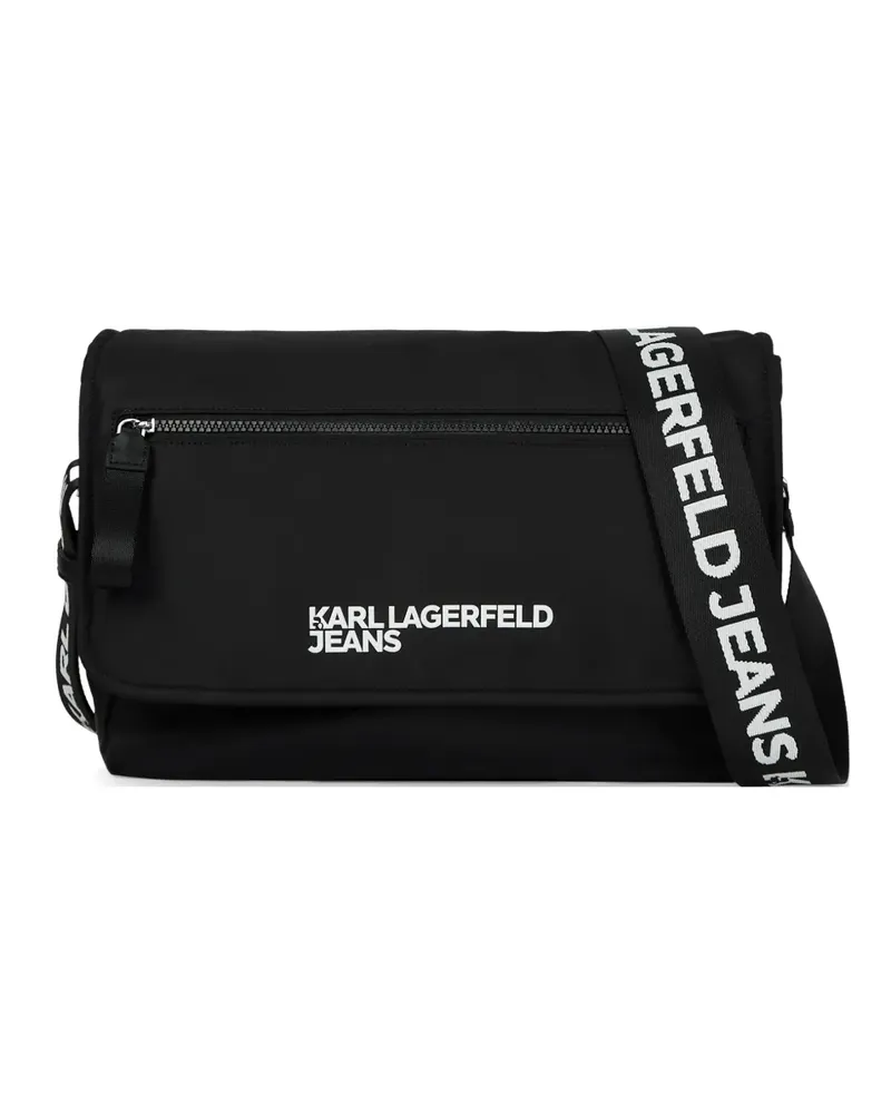 Karl Lagerfeld Essential Kuriertasche mit Logo-Print - Schwarz Schwarz