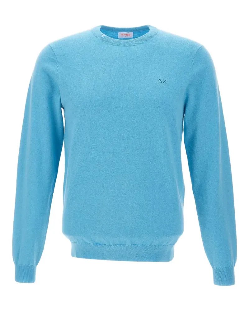 Sun68 Rundhals-Pullover mit Logo - Blau Blau