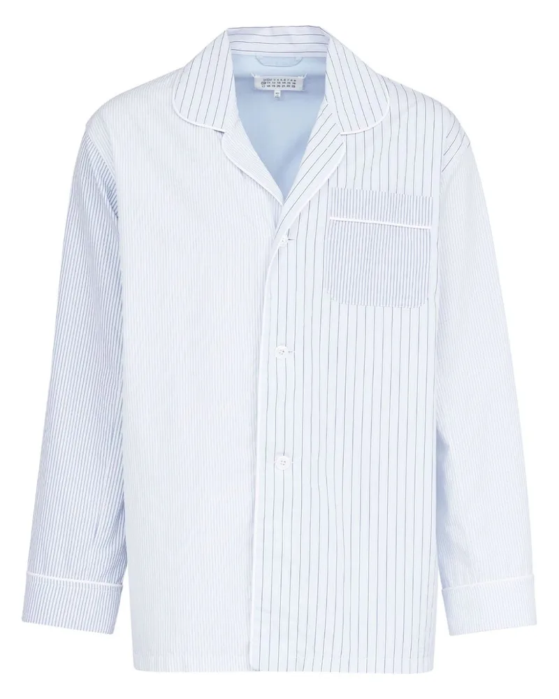 Maison Margiela Gestreiftes Pyjama-Hemd - Blau Blau