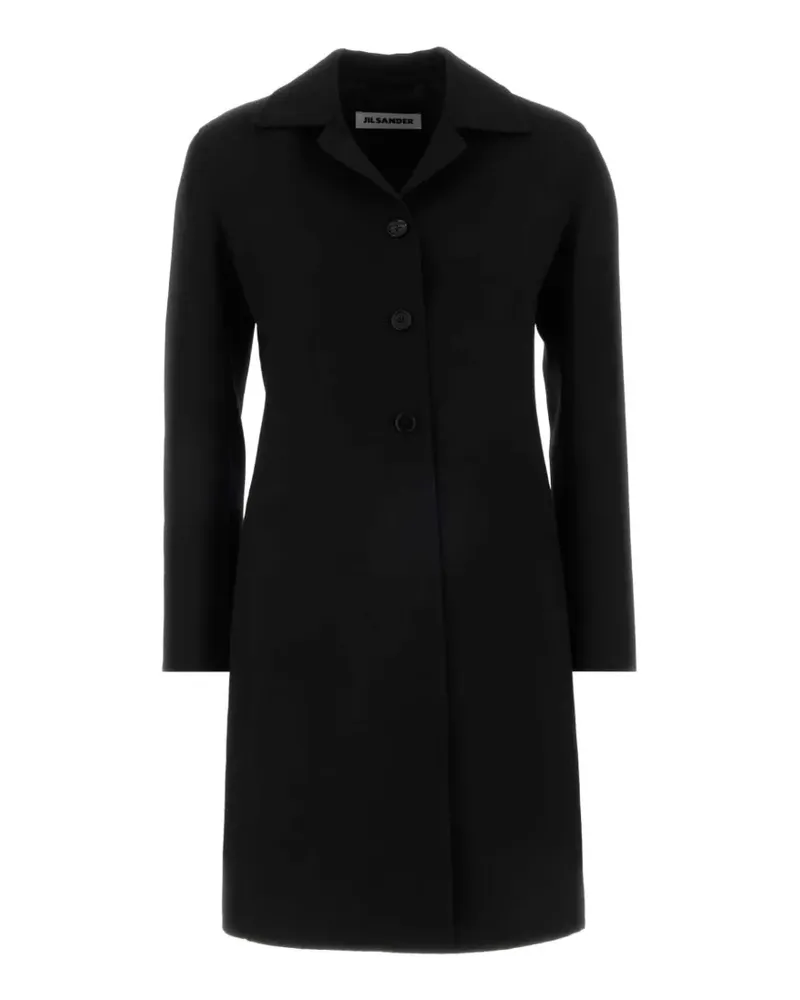 Jil Sander twill-weave single-breasted coat - Schwarz Schwarz