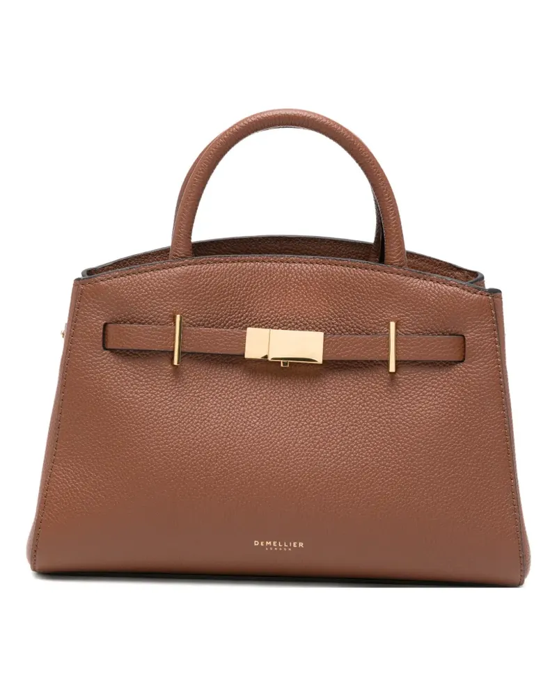 DeMELLIER small Hudson grained-leather tote bag - Braun Braun