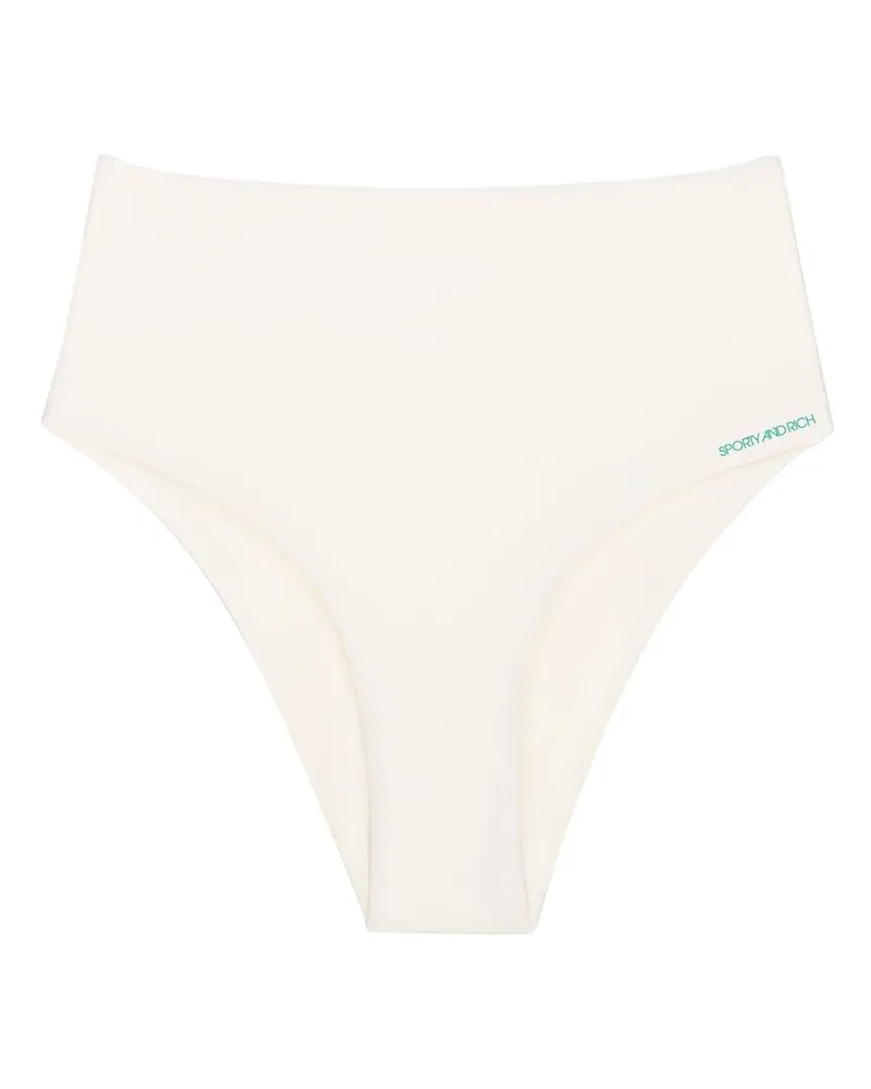 SPORTY & RICH Jane Bikinihöschen mit Logo-Print - Nude Nude
