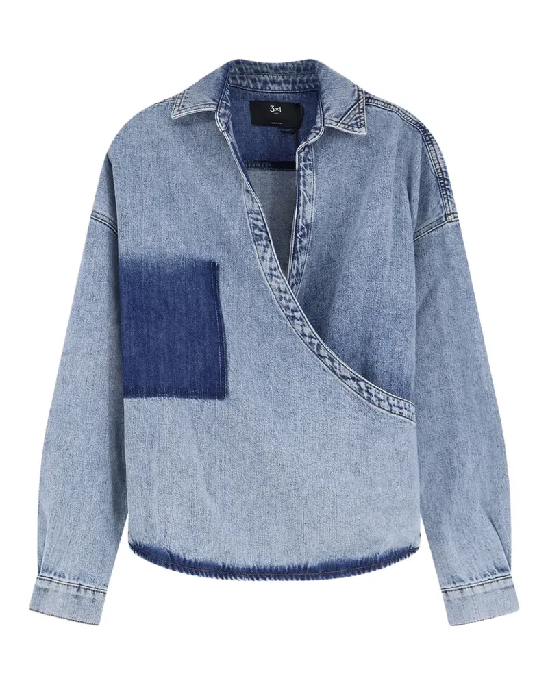 3x1 polo-collar blouse - Blau Blau