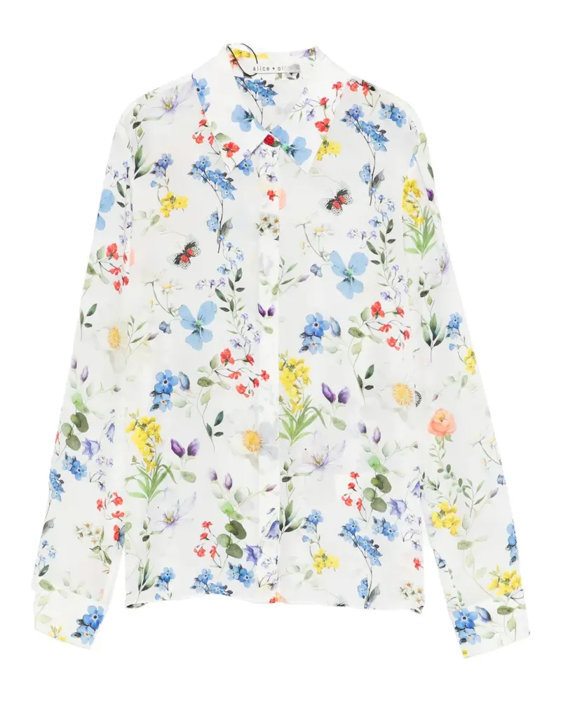 Alice + Olivia Willa floral blouse - Weiß Weiß