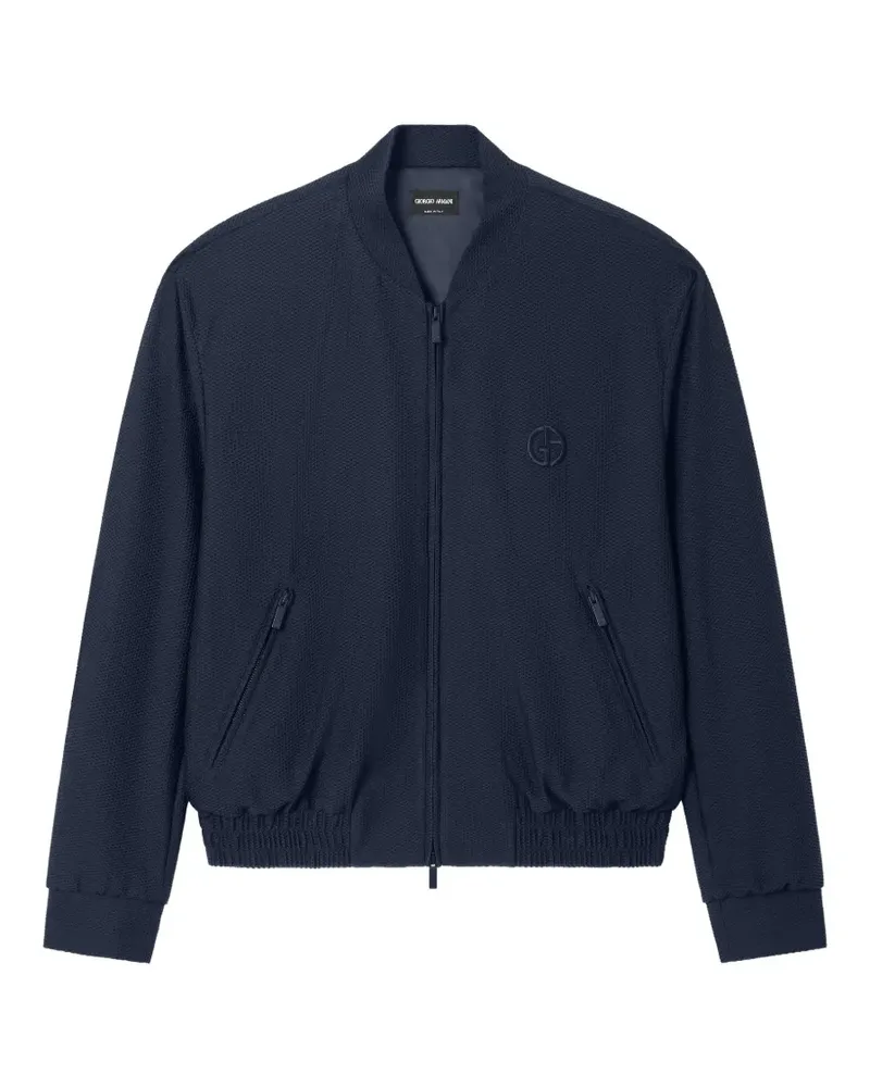 Giorgio Armani Jacke mit strukturiertem Logo - Blau Blau