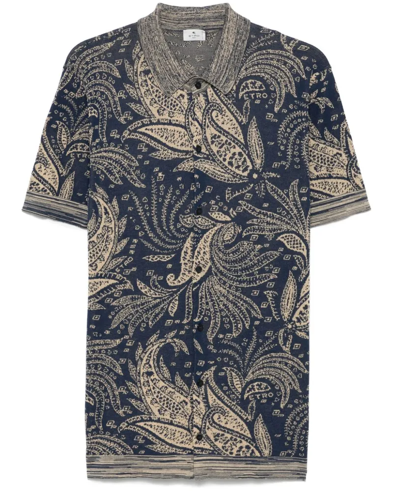 Etro Jacquard-Hemd mit Paisleymuster - Blau Blau