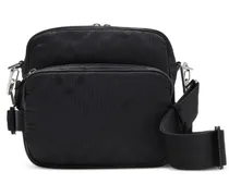 Check Jacquard Pocket Umhängetasche - Schwarz