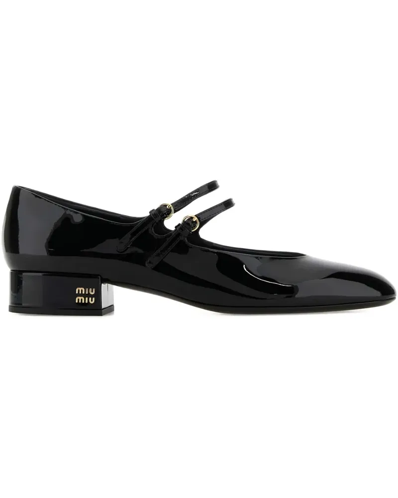 Miu Miu Pumps aus Lackleder mit doppeltem Riemen 30mm - Schwarz Schwarz