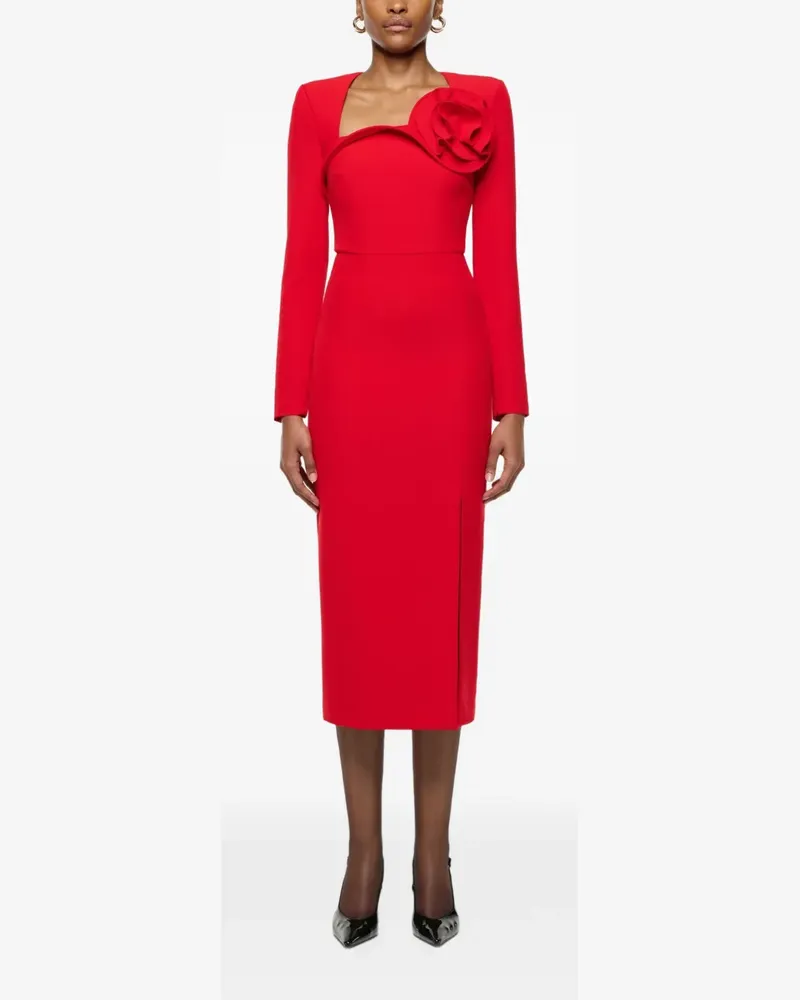 Roland Mouret flower-detail midi dress - Rot Rot