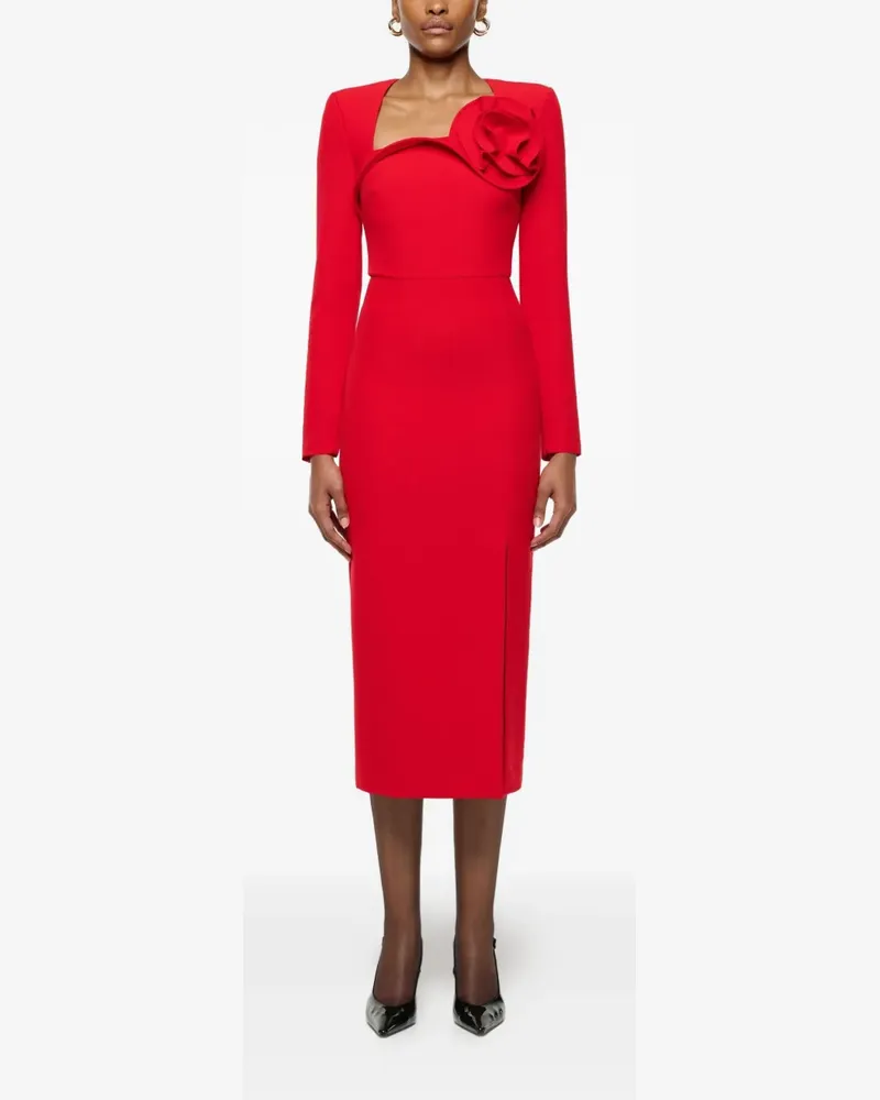 Roland Mouret flower-detail midi dress - Rot Rot