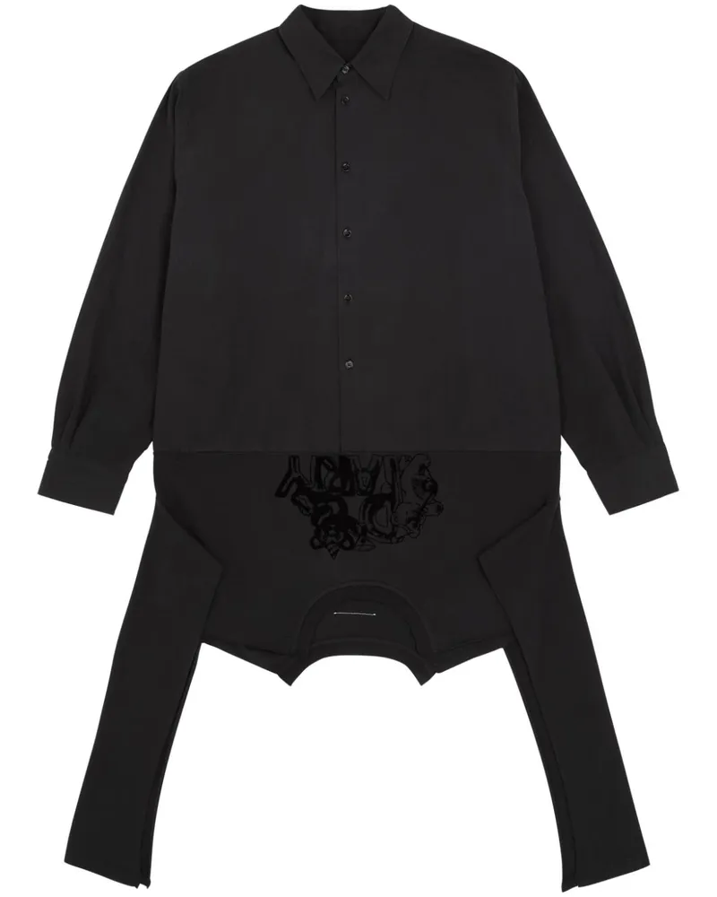 Maison Margiela Hemdkleid aus Popeline - Schwarz Schwarz