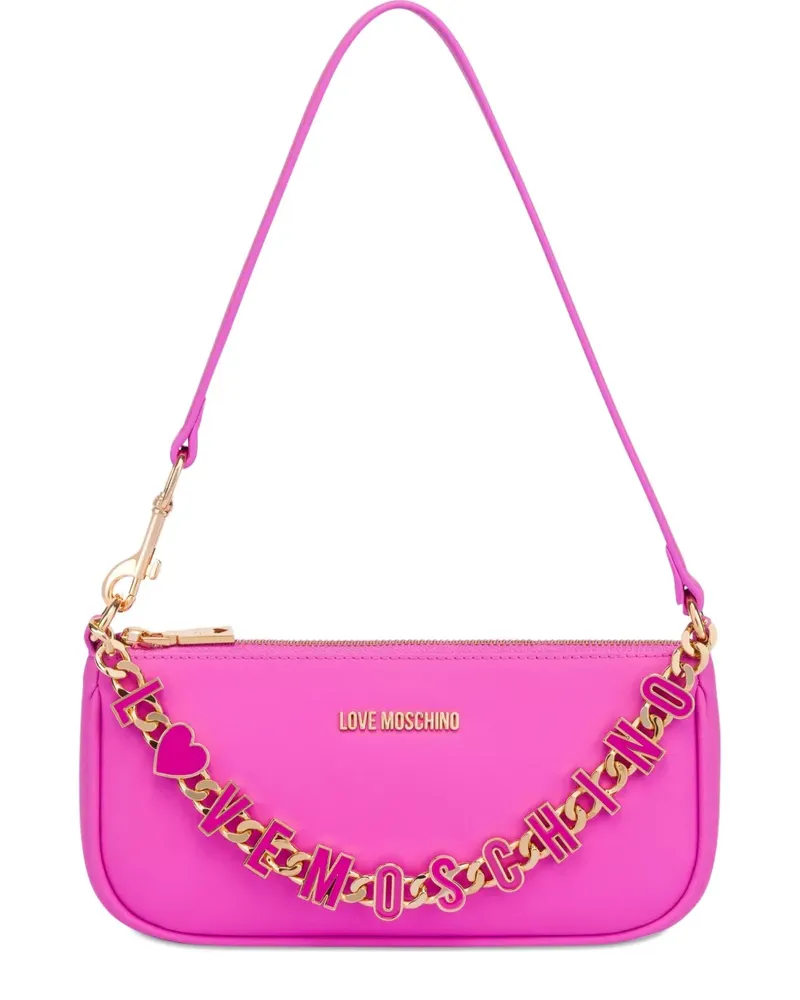 Moschino Schultertasche mit Kettenriemen - Rosa Rosa