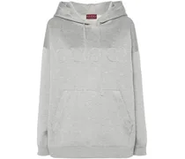 Melierter Hoodie mit Logo-Prägung - Grau