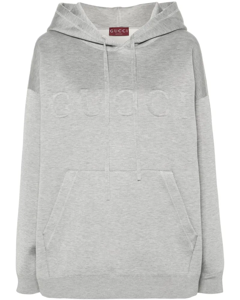 Gucci Melierter Hoodie mit Logo-Prägung - Grau Grau