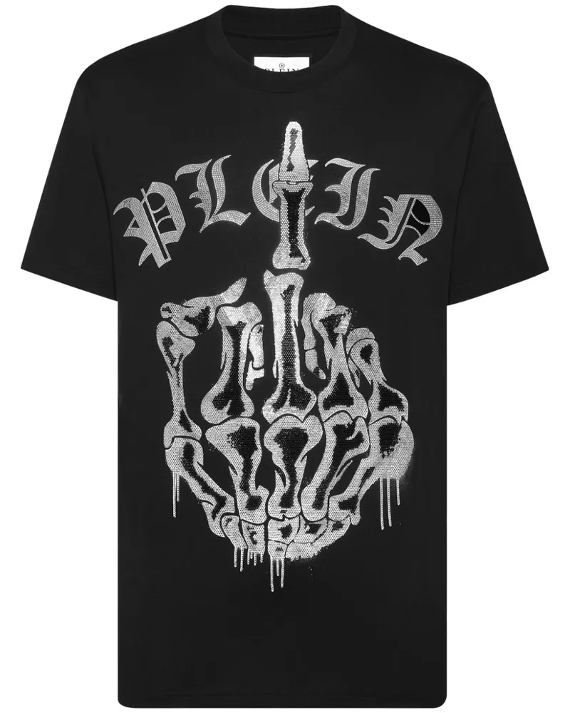 Philipp Plein T-Shirt mit Strassverzierung - Schwarz Schwarz