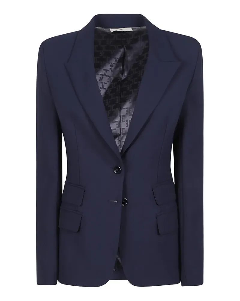 Elisabetta Franchi single-breasted peaked-lapel blazer - Blau Blau