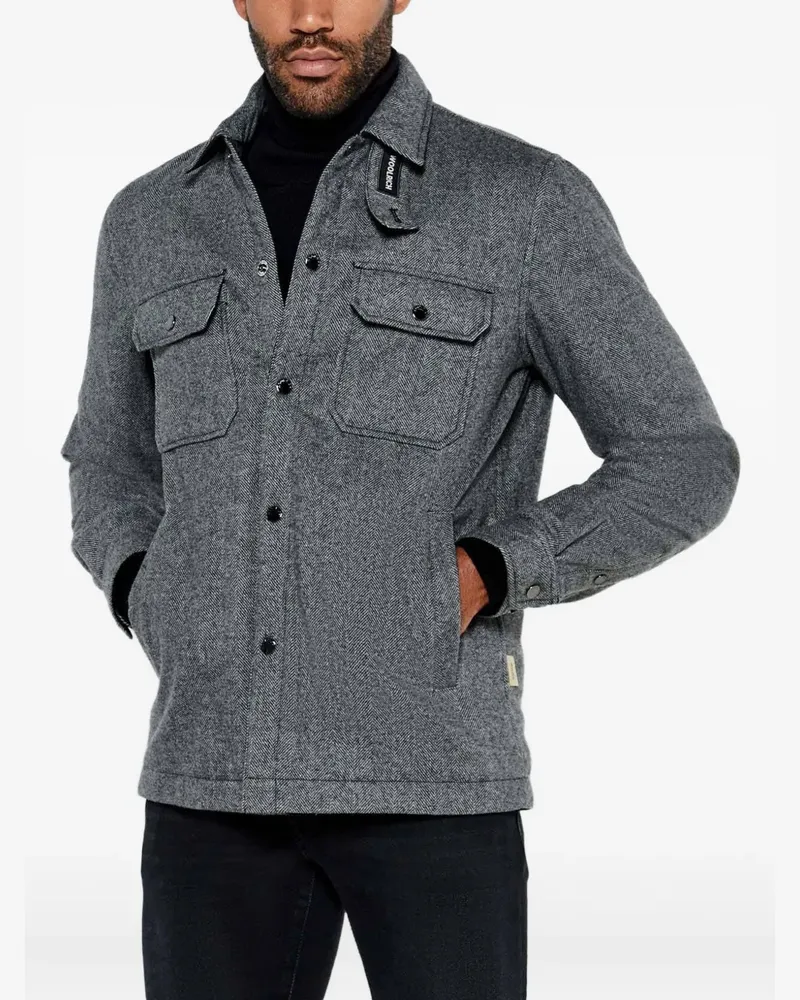 Woolrich Hemdjacke mit Fischgrätenmuster - Grau Grau